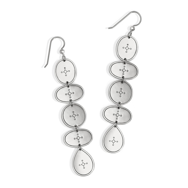 Palm Canyon Long French Wire Earrings- Silver