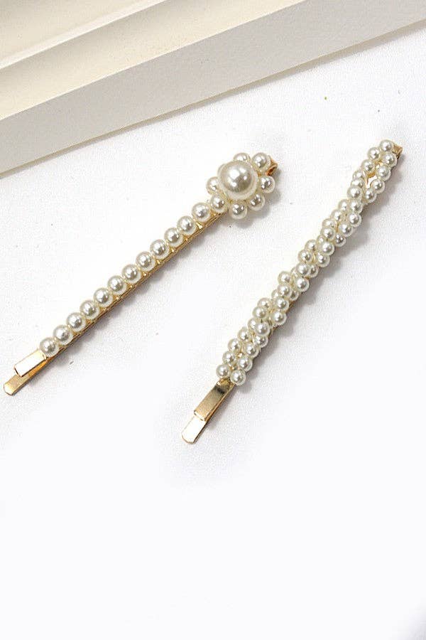 Large Pearl Hair Clips