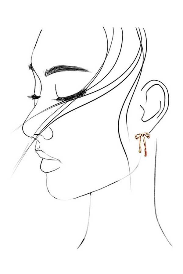 Bow Ribbon Stud Earrings