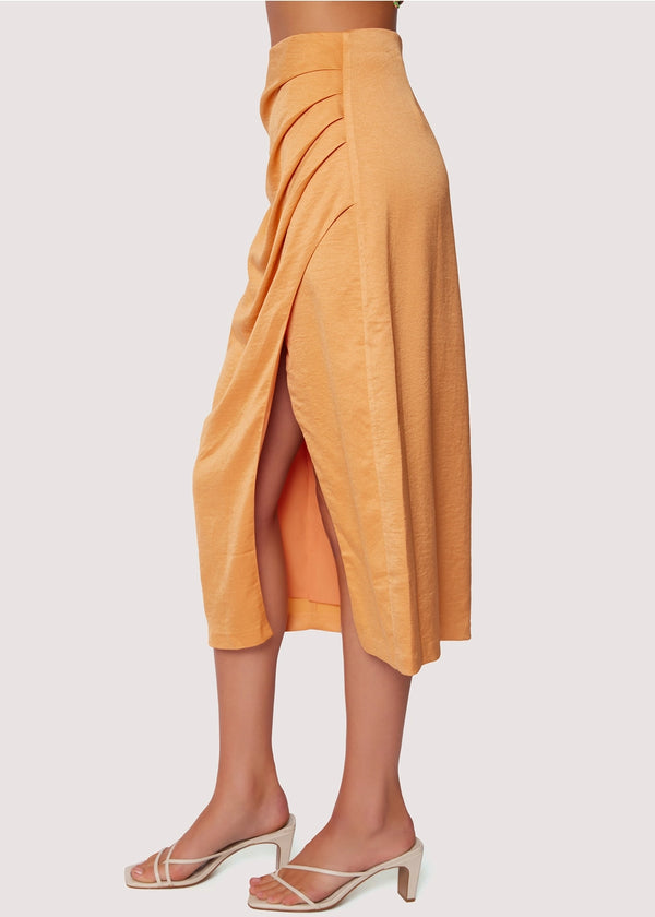 Apricot Sunset Midi Skirt