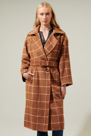 Leawood Long Plaid Coat