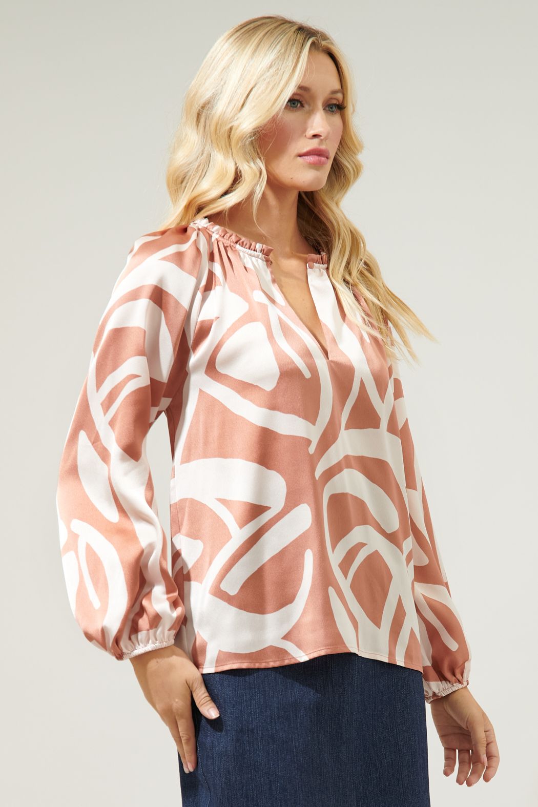 Peachy Abstract Blouse